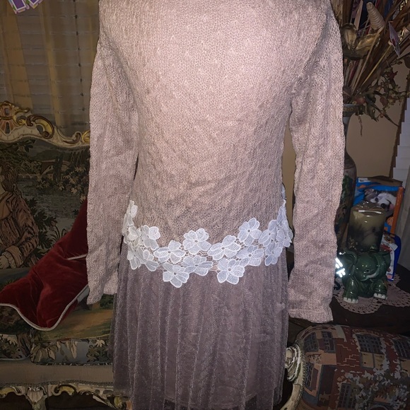 Alter'd State Wool Blush Pink Embroidered Dress - Picture 7 of 10